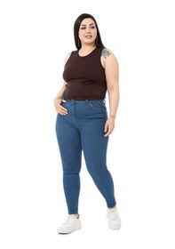 Resim Disentis Büyük Beden Bisiklet Yaka Kolsuz Crop Viskon Kahverengi Body-kahverengi Kahverengi 