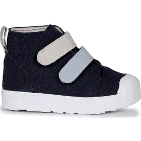 Resim Kiko Kids Mufasa İlk Adım Cırtlı Erkek Bebek Günlük Bot Ayakkabı Lacivert - Gri Lacivert - Gri 