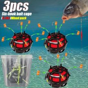 Resim 3 Adet Otomatik Çevirmeli 6 Kancalı Yem Kafesi - Sağlam ABS Yem Kafesi ve Karbon Çelik Çevirme Kancalar, Sazan ve Levrek için - Siyah, Hazır Kullanım Balıkçılık Ekipmanı, Dayanıklı Kafes Yapı 