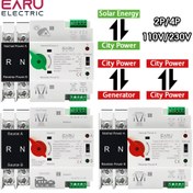 Resim 2P 4P100A AC 110V ATS Çift Güç Otomatik Aktarım Anahtarı Seçici, Kesintisiz Milisaniye Jeneratörü 