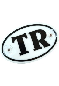 Resim Otohousse Tr Plaka Oval Vantuzlu Pleksi Cam Süsü Beyaz 13X8CM 