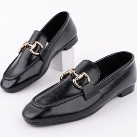 Resim Muggo Stride Metal Tokalı Kadın Günlük Loafer Ayakkabı Siyah 