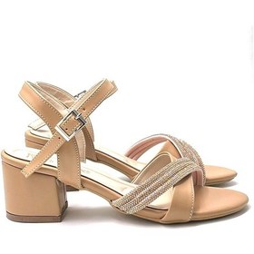 Resim Kindep Kalın Topuklu Kadın Sandalet Nut NUT 