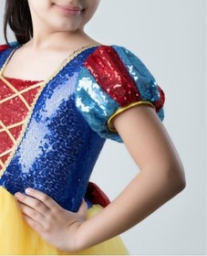 Resim Masho Kids Pamuk Prenses Kostümü - Karpuz Kollu -kurdalyeli Kostüm - Tarlatanlı Tül Saten Payetli Kostüm Karışık 