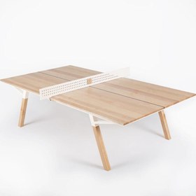 Resim Mono - Doğal Ahşap Kaplama & Metal Modern Masa Tenisi 