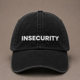 Resim "ınsecurıty" Ironik Nakışlı Vintage Yıkamalı Beyzbol Şapkası 