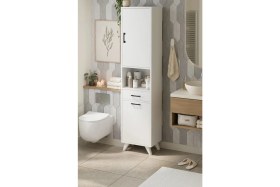 Resim Bofigo Çok Amaçlı Dolap Banyo Dolabı Kirli Çamaşır Sepeti Dolabı Şelale Beyaz 