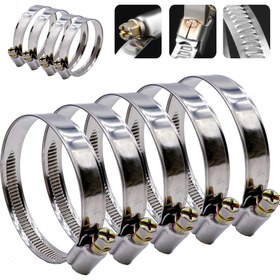 Resim 10 adet Ağır Hizmet Tipi Paslanmaz Çelik Hortum Kelepçeleri Ayarlanabilir 8-120mm, Su Geçirmez & Paslanmaz Spiral Tasarım ile 4 Cıvata Delikleri ve Sarmaşık Paspaslar, Hortumlarda, Borularda, Yakıt Hatlarında Güvenli Sızdırmaz Bağlantı için, Korozyona Dayanıklı Kelepçe, Dayanıklı Metal Kelepçe, Tesisat Tamiri, Sağlam Yapı, Yüksek Mukavemetli Kelepçe, Endüstriyel Kullanım 