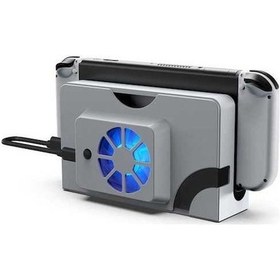 Resim Flybuy Nintendo Switch Oled Mavi Işıklı Dobe Tns-1136 Fan Radyatörü Beyaz Soğutucu 