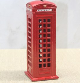 Resim Dekoratif Metal Telefon Kulübesi Kumbara Çok Renkli 