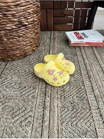 Resim Behtah Kundura Kız Çoçuk 6 Tane Taşlı Jibbitz Süslü Önü Kapalı Bahçe Havuz Günlük Sandalet Terlik 
