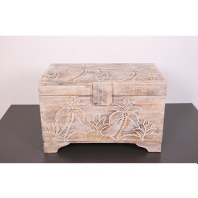 Resim Maun Ağacı Oyma Sandık 37x36x64 Cm 