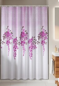 Resim Tropikhome Banyo Perdesi - Tek Kanat Duş Perdesi, Polyester Kumaş Duşakabin Perdesi 180x200 Cm Küvet Perdesi 