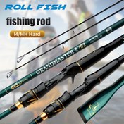 Resim ROLLFISH Yüksek Hassasiyetli Karbon Lif Balıkçılık Kamışı, M/MH Gücü, Uzunluklar 1.8/2.1/2.4/2.7m, Hafif 6-35g, Tatlı ve Tuzlu Su İçin Hızlı Eylem, Ergonomik Tutma Yeri, Altın Vurgulu Yeşil Tasarım 