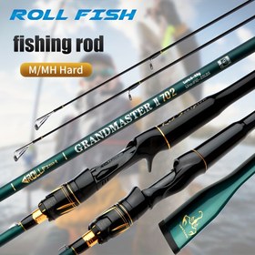 Resim ROLLFISH Yüksek Hassasiyetli Karbon Lif Balıkçılık Kamışı, M/MH Gücü, Uzunluklar 1.8/2.1/2.4/2.7m, Hafif 6-35g, Tatlı ve Tuzlu Su İçin Hızlı Eylem, Ergonomik Tutma Yeri, Altın Vurgulu Yeşil Tasarım 
