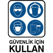 Resim İzmir Fırça 25,5x36 cm Metal Güvenlik İçin Kullan Uyarı Tabelası (İZ-551831) 