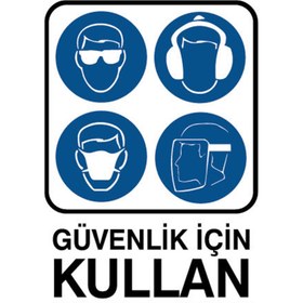 Resim İzmir Fırça 25,5x36 cm Metal Güvenlik İçin Kullan Uyarı Tabelası (İZ-551831) 