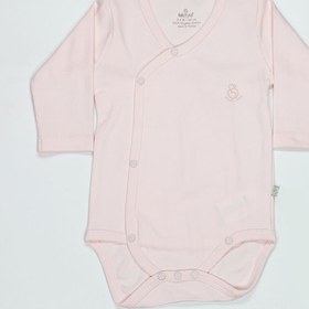 Resim Bistyle Organik Natural Basic Style Kruvaze Uzun Kol Body Bs17102 Pembe 
