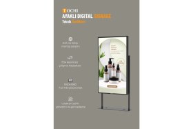 Resim Tochi Ayaklı Digital Signage Vitrin Ekranı 2000-30000 Nıt Yüksek Parlaklık Full Hd 7/24 Reklam Ekranı 86 Inç 