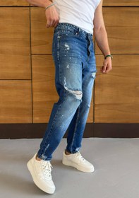 Resim YIRTIK PAÇA DETAYLI BOYFRİEND PANTOLON • LACİVERT 3378 - 32 