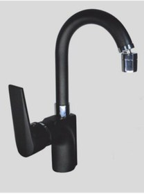 Resim ACAR Safir Black, Siyah Renk Kuğu Lavabo Bataryası 