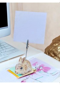 Resim Tavşan Temalı Not Tutacağı Fotoğraf Tutacak Not Tutucu Ofis Seti Hediyelik Kahverengi 