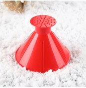 Resim Fochsia Kırmızı Fonksiyonel Kalın Kar Küreme Aracı Araç Buz Çözücü Huni Kar Kürek 