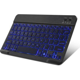Resim Microcase Tablet ve Telefonlar Için Rgb LED Işıklı Bluetooth Klavye Şarjlı Kablosuz - AL2670 Siyah 
