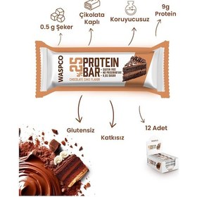 Resim Waspco Bitter Çikolata Kaplı Çikolatalı Kek Aromalı Protein Bar 36G x 1 Adet 