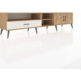 Resim Hyperion Tv Ünitesi 3 Raflı Tek Çekmeceli 2 Kapaklı 220x44x51 Çam-çam/aytaşı Atlas Çam/aytası - Atlas Çam 