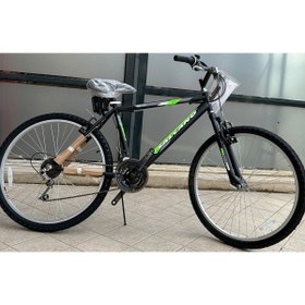 Resim Salcano Sole 24 Jant (140-165 CM BOY) Pabuç Fren Dağ Bisikleti Siyah Yeşil Koyu Gri 