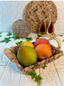 Resim Hasır Rattan Ekmeklik Dikdörtgen Ekmek Sepeti 22x17 Cm Kahverengi 