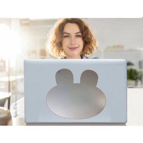 Resim Defter Sticker,laptop Sticker Aynalı Tavşan Şekilli 20x20x0,6cm 