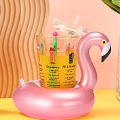 Resim 1 adet Şişme Havuz İçecek Tutucu Seti, Ördek Şeklinde, Güç Gerektirmez, Parti Aksesuarı, Dayanıklı Plastik Malzeme, %100 Plastik Kapak 