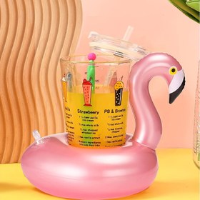 Resim 1 adet Şişme Havuz İçecek Tutucu Seti, Ördek Şeklinde, Güç Gerektirmez, Parti Aksesuarı, Dayanıklı Plastik Malzeme, %100 Plastik Kapak 