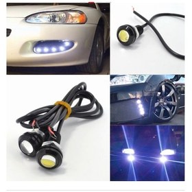 Resim Kartal Gözü 22Mm Kafa Çapı Ayna Altı Oto Led Bir Cift 2 Adet Amber Sarı 