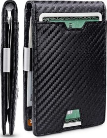 Resim Erkekler İçin İnce Cüzdan Para Klipsli Karbon Fiber Diğer 