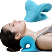 Resim Boyun ve Omuz için Ergonomik Servikal Traksiyon Yastığı - Orta Sertlikte EVA Köpük, Hafif ve Taşınabilir, Mavi, Kas Gevşemesi için İdeal, Boyun Yastığı, Konforlu Uyku, Konturlu Tasarım, Dayanıklı Yapı 