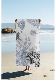 Resim Dijital Baskı Plaj Deniz Havlusu Leopar Desenli Peştamal Hvl0214 Renkli 