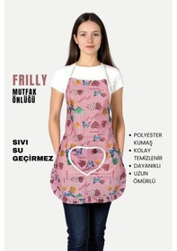 Resim Frilly İkili Paket Mutfak Önlüğü Sıvı Geçirmez Su Geçirmez Mutfak Önlüğü Elma&happy Day 