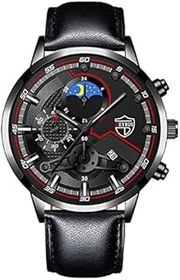 Resim Tonsee Accessoire Kol saati kız deri paslanmaz çelik kutu-çelik bant-kuvars analog kol saati moda spor erkek elbise saati (A-B, tek beden), A-b, Ölçü Birimi, Kayış 