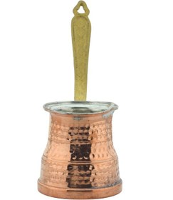 Resim Bakır 260ml Kalın Taban Prinç Sap Büyük Cezve 