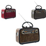 Resim Techno Stock Bluetooth Hoparlör Ahşap Renk Vintage Işıklı Nostaljik Radyo Fm Ahşap Görünümlü 