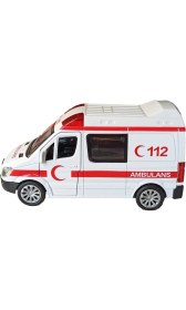 Resim Vardem Ambulans Metal Işıklı, Sirenli, Çek Bırak Tarzında(Ön ve Arka Kapıları Açılır) 