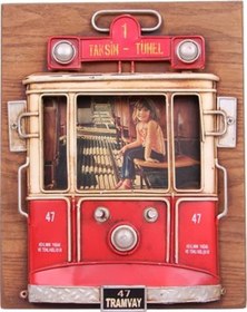 Resim Dekoratif Metal Çerçeve Tramvay Dekorlu Vintage Ev Ofis Hediyelik 