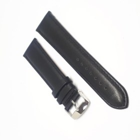 Resim 22mm Siyah Renk Desensiz Hakiki Deri Saat Kordonu 