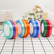 Resim 1 Rulo 25 Yard Saten Kurdele - 1 cm Genişlik, Canlı Karışık Renkler Hediye Paketleme, Fiyonklar, DIY El İşleri, Düğün Dekoru, Sevgililer Günü, Mezuniyet, Parti Malzemeleri & Pasta Süsleme için, Parlak Yüzeyli, Pürüzsüz Dokulu 