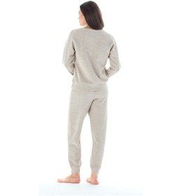 Resim Feyza Kadın Uzun Kol Akrilik Petekli Bej Pijama Takımı C4t9n0o1 001 