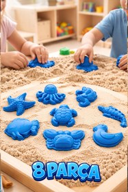 Resim Kinetic Sand 3 KG Kinetik Kum ve 16 Adet Kum Kalıbı Hediye - Eğitici Öğretici Oyun Kumu 