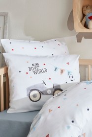 Resim özgürce Renkli Bebek Retro Araba Temalı Nevresim Takımı, Yumuşak ve Konforlu Design 